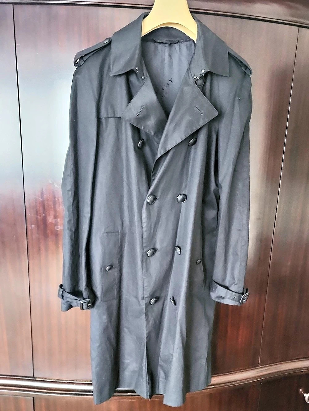 Burberry Men's Trench Coat Black Cotton Size 40